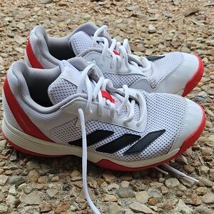 Adidas Adiwear Courtflash Men's White, Black, and Red Athletic Shoes 7